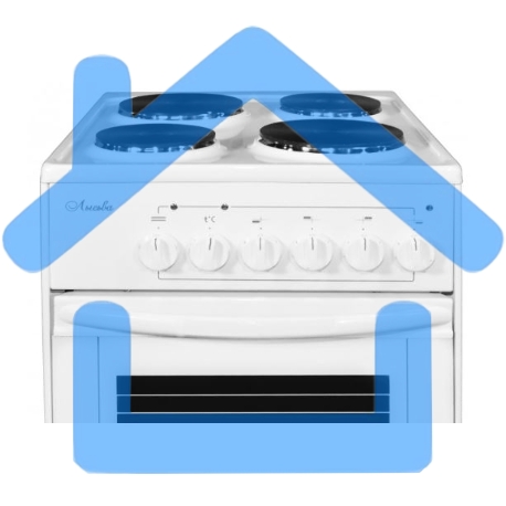 Плита электрическая Лысьва ЭП 411 белый, конфорок 4 электрических, духовка 57 л, 50 см x 84 см x 60 см-1