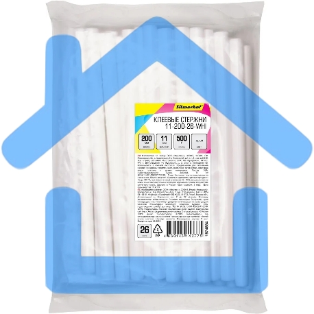 Клеевые стержни Silwerhof 11-200-26-WHI дл.200мм D11мм белый упак:26шт