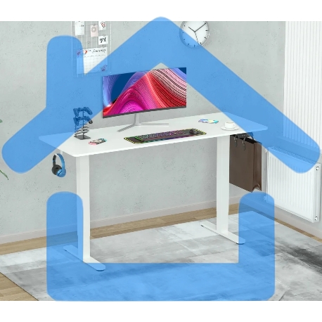 Стол для компьютера Cactus CS-EDL-WWT столешница ДСП, белый каркас белый-1