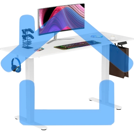 Стол для компьютера Cactus CS-EDL-WWT столешница ДСП, белый каркас белый-2