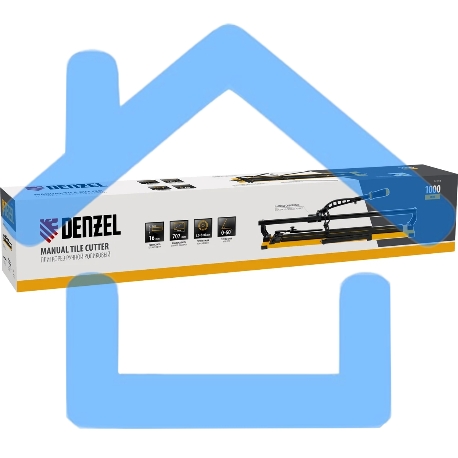 Плиткорез рельсовый 1000х16мм, каретка на подш., стальная станина, усил. рукоятка-пенал Denzel-6