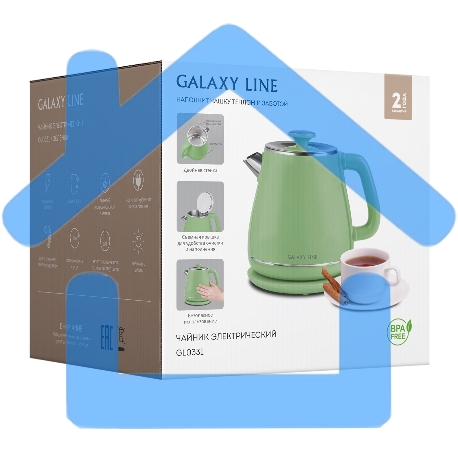 Чайник электрический Galaxy Line GL 0331, зеленый, пластик, двойная стенка из нержавеющей стали AISI 304 и пищевого пластика, 2200 Вт, 1,8 л, индикатор работы-1