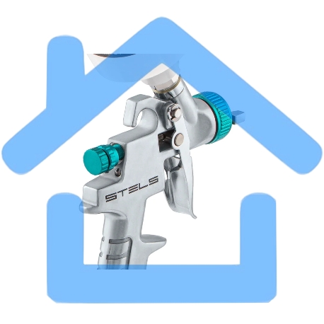 Краскопульт пневматический STELS ag 810 hvlp 57361гравитационный сопло 0.8мм и 1мм-2