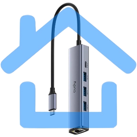 Адаптер CUDY 5-IN-1 USB Hub with GbE