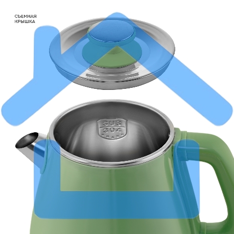 Чайник электрический Galaxy Line GL 0331, зеленый, пластик, двойная стенка из нержавеющей стали AISI 304 и пищевого пластика, 2200 Вт, 1,8 л, индикатор работы-5