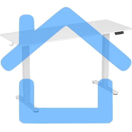 Стол для компьютера Cactus CS-EDL-WWT столешница ДСП, белый каркас белый