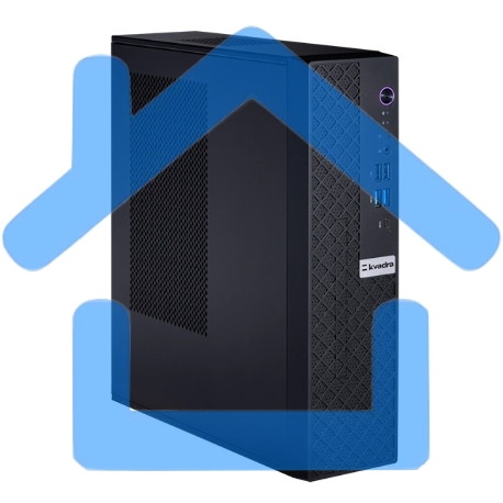 Компьютер KVADRA TAU SFF черный Core i3-12100, 16Gb DDR4 3200 (1x16Gb), SSD 512Gb, Intel Internal Graphics,WiFi/BT, noDVD, wired keyboard & mouse, noOS, 1Y Wty, МПТ