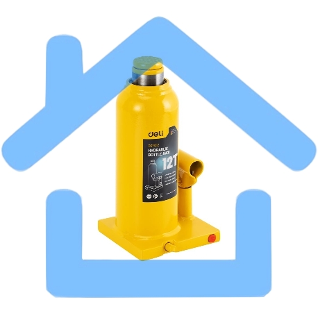 Домкрат бутылочный гидравлический Deli DQ71012 макс.грузоподъемность 12 т-6