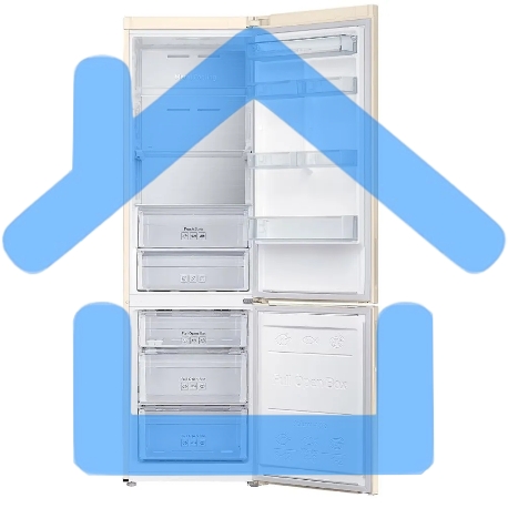 Холодильник Samsung RB37A5271EL/WT, бежевый двухкамерный 269/98л морозилка снизу, No Frost-2