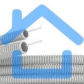 Труба гофрированная ПВХ DKC d16мм с протяж. сер. (уп.100м) 91916