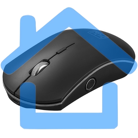 Мышь беспроводная Qumo Office Luna M74 черный, 1600 dpi, радиоканал, USB, кнопки - 6-1