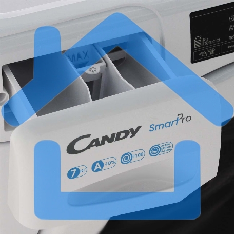 Стиральная машина Candy Smart Pro CSO4 107TB1/2-07 белый, загрузка фронтальная 7 кг, 1000 об/мин., класс: А-7