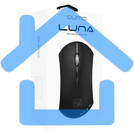 Мышь беспроводная Qumo Office Luna M74 черный, 1600 dpi, радиоканал, USB, кнопки - 6-2