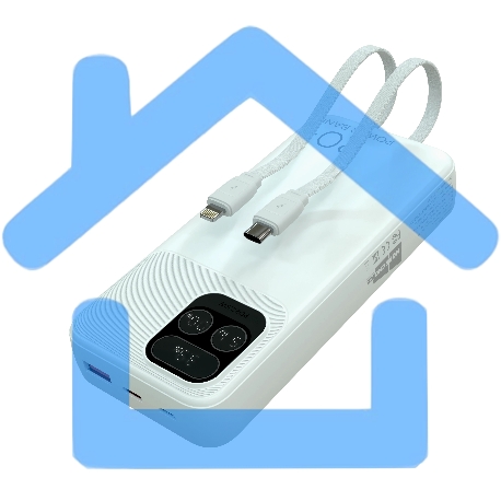 Портативный аккумулятор More choice (4620202550613) PB55-20 с кабелем 1USB 3.0A 22.5W PD - 20000mAh белый