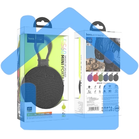 Портативная колонка круглая HOCO BS60, черный-3