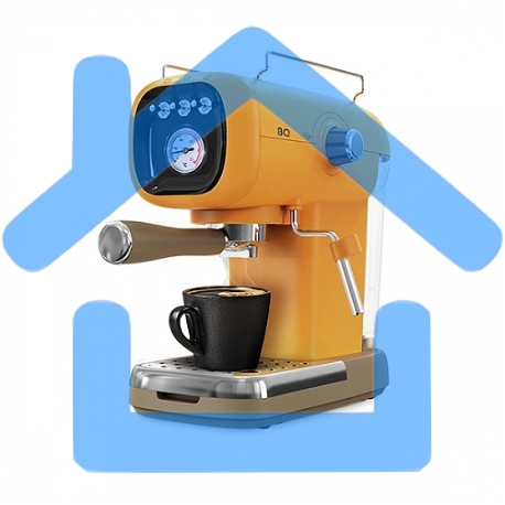 Кофеварка эспрессо BQ CM2004 желтый, исп. кофе - молотый, 0.6 л, 1100 Вт, 20 Бар.-4