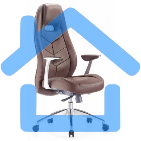 Кресло руководителя Бюрократ _Zen/Brown коричневый, кожа, крестовина алюминий-1