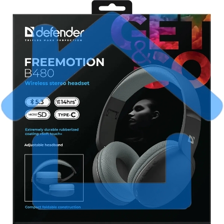 Беспроводная гарнитура DEFENDER (63480) FreeMotion B480 черный-6
