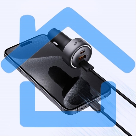 Автомобильное зарядное устройство Aukey Pathfinder 66W серый ACC-CC-P1-1