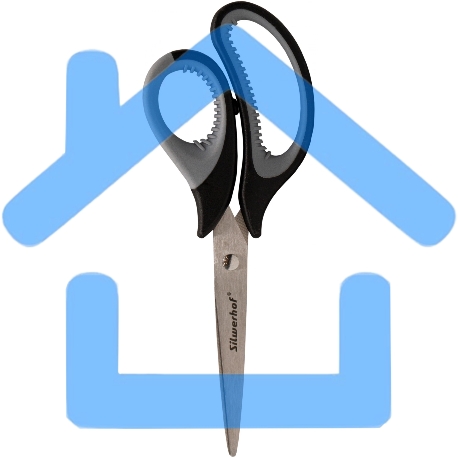 Ножницы Silwerhof Mode универсальные 190мм ручки с резиновой вставкой черный-4