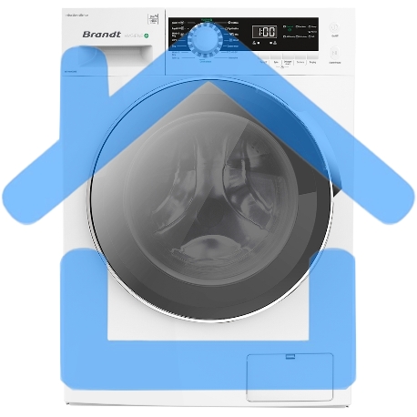 Стирально-сушильная машина BRANDT WD184QWE белый, загрузка фронтальная 8 кг, 1400 об/мин., класс: В-3