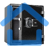 Сейф огнестойкий Deli ET587 380x 420x 300 мм, электронный/ключевой, черный