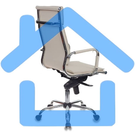 Кресло руководителя Бюрократ СН-993MB/IVORY слоновая кость, искусственная кожа, крестовина хром-11