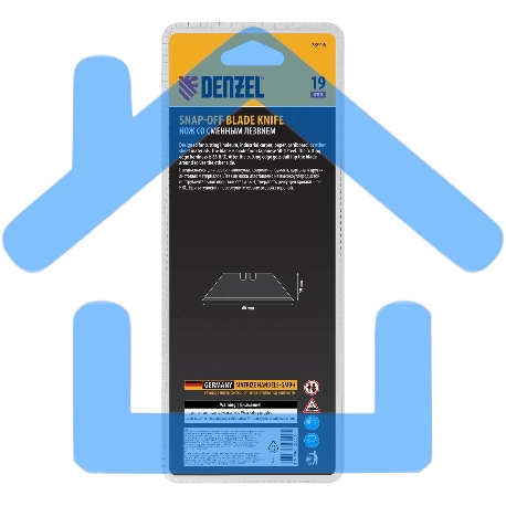 Нож строительный Denzel 19 мм, сменное трапециевидное лезвие, SK4, алюминиевый корпус, торцевой зажим-1