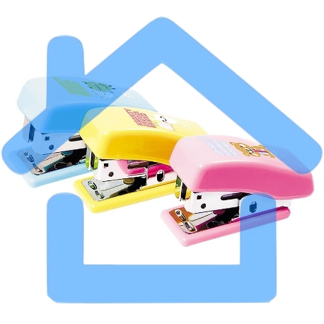 Степлер ручной Deli E0303 Jungle Buddies 24/6 26/6 (12 листов), ассорти, 40 скоб, коробка