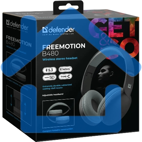 Беспроводная гарнитура DEFENDER (63480) FreeMotion B480 черный-9