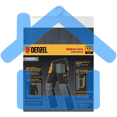 Брюки профессиональные рабочие Denzel 65% полиэстер 35% хлопок, XXL-7
