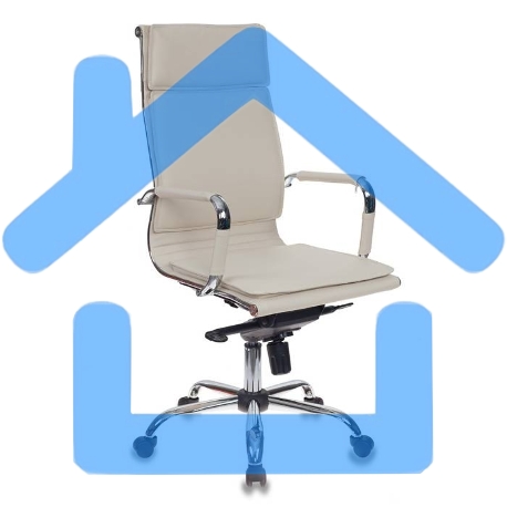 Кресло руководителя Бюрократ СН-993MB/IVORY слоновая кость, искусственная кожа, крестовина хром-9