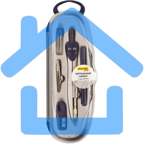 Готовальня Silwerhof Daily, корпус синий, металл, 12см, в комплекте: 5 предметов-3