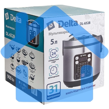 Мультиварка DELTA DL-6528 черная: 900 Вт,5л, 31 ПРОГРАММА (4)-1