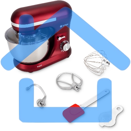 Миксер планетарный Vitek VT-PM0111 1500Вт вишневый-5
