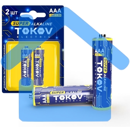 Элемент питания алкалиновый LR3/AAA (блист.2шт) TOKOV ELECTRIC TKE-ALS-LR3/B2
