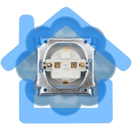 Розетка одноместная KRANZ HAPPY Цветок скрытой установки, с заземлением и защитными шторками, белая/голубая-2
