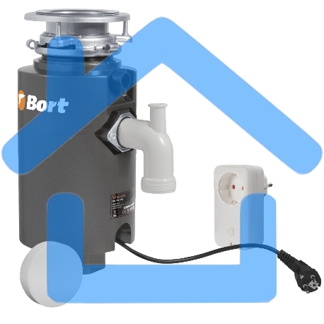 Измельчитель пищевых отходов Bort TITAN 4000 (Control) Мощность л.с. 0,75 ; 560 Вт; 4,2 кг/мин; 3200 об/мин; 1400 мл; Металл ;набор аксессуаров 5 шт [93410242]-3