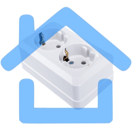 Розетка 2-м BOLLETO с заземл. накл. 7128 бел. ASD / IN HOME 4680005959839-2