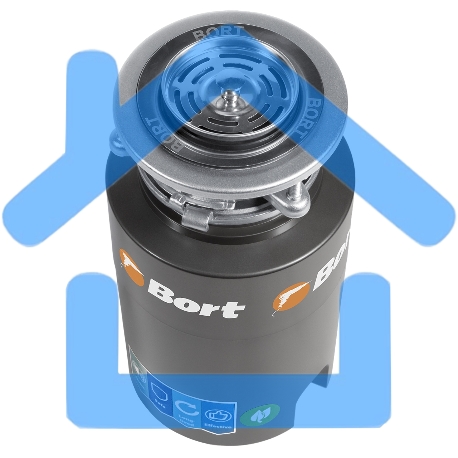 Измельчитель пищевых отходов Bort TITAN 4000 (Control) Мощность л.с. 0,75 ; 560 Вт; 4,2 кг/мин; 3200 об/мин; 1400 мл; Металл ;набор аксессуаров 5 шт [93410242]-5