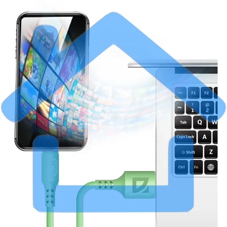 Кабель Defender F207, USB 2.0 (AM) - Type C, 1метр, 2.4А, силиконовая оплетка, зеленый.-1