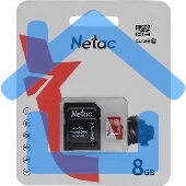 Флеш карта Netac P500 ECO MicroSDHC 8Gb C10 NT02P500ECO-008G-R, с адаптером