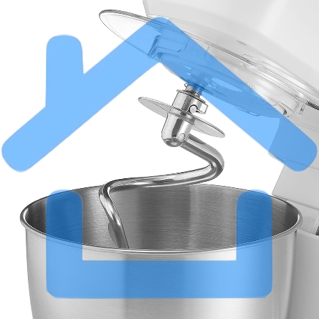 Миксер планетарный Delta LUX DE-7900Р белый с серым: 1000 Вт,чаша из нерж.стали-3,5л (2)-6