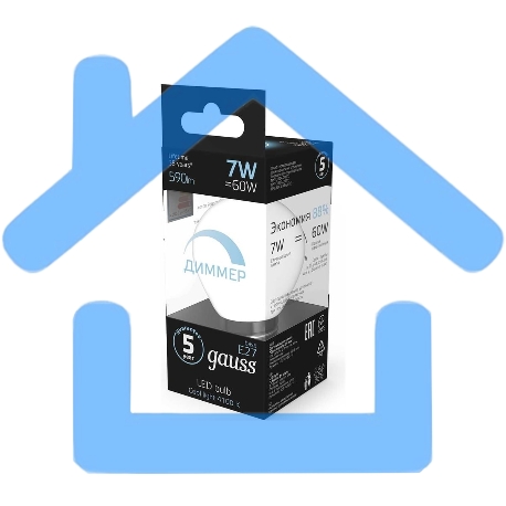 Лампа светодиодная Gauss Led Globe-dim E27 7Вт 4100К диммируемая-4