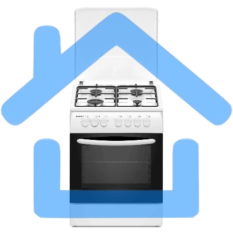 Плита комбинированная Kraft KF-FSK6402EW белый, конфорок 4 шт, духовка 70 л, 60 см x 87 см x 63 см