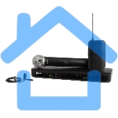 Микрофонная система SHURE BLX1288E/CVL-M17 беспроводная, двухканальная, с ручным передатчиком PG58 и петличным микрофоном CVL-B/C, частота UHF 662-686 МГц