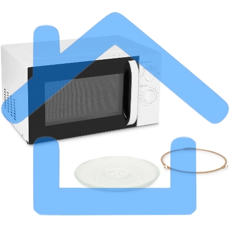 Микроволновая печь Hyundai HYM-M2023 белый/хром, 23 л, 800 Вт, переключатели - поворотный механизм-1