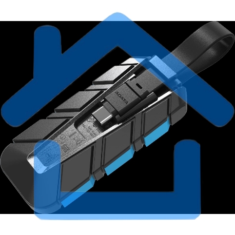 Внешний SSD ADATA SC740 черно-синий SC740-500G-CBU 500Gb (USB3.2 gen 2 type C, 1050/1000Mbs, 122x41x22мм, 40g, защита от падения, встроенный кабель)-15