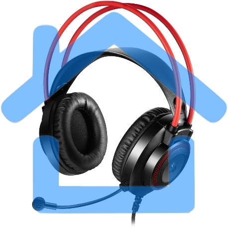 Наушники с микрофоном A4Tech Bloody G200S черный/красный 2м мониторные USB оголовье (G200S USB/ BLACK +RED)-2