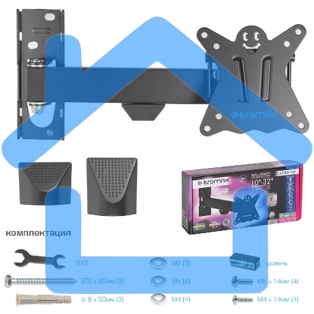 Кронштейн Kromax CASPER-103 черный, 10